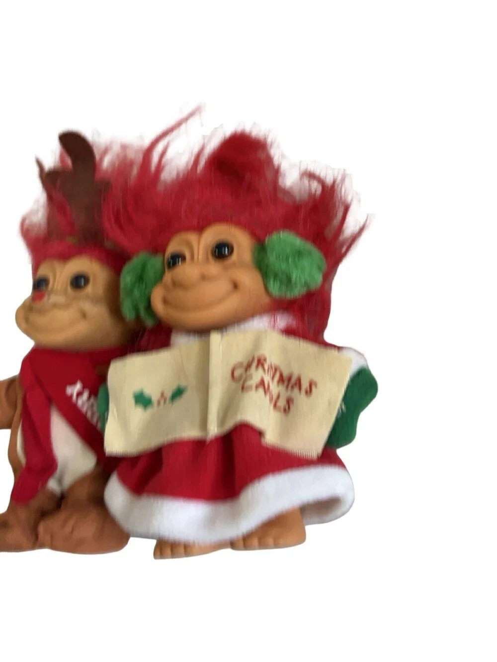 Vintage Russ Christmas Carol Trolls For Holiday Decoration . Used Trolls.